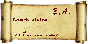Brusch Alvina névjegykártya